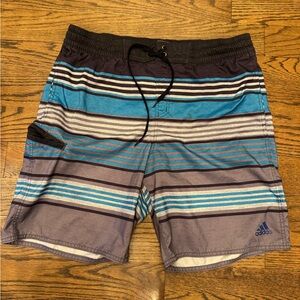 Adidas Multicolor Striped Board Shorts, size Large